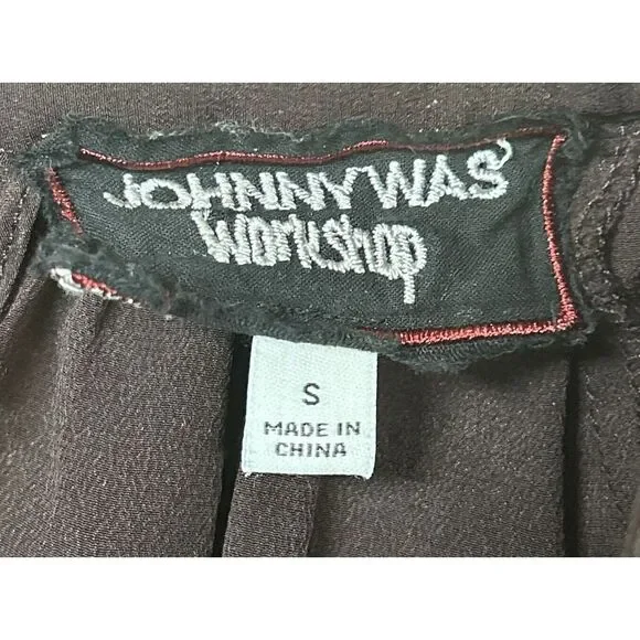 Johnny Was Workshop Womens Small Silk Embroidered Blouse Style W10719-8 Floral